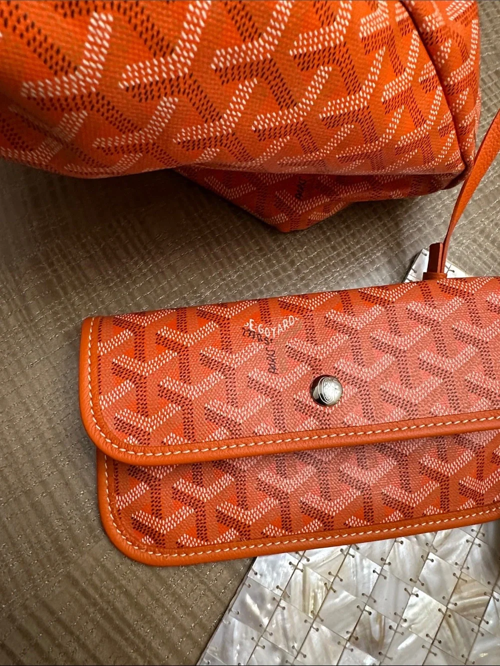 Goyard Coral Chevron Saint Louis Tote (PM)